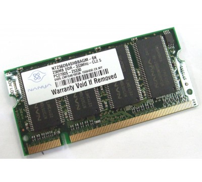 NT256D64SH8BAGM-6K NANYA LAPTOP RAM 256MB,DDR, 333MHZ PC2700