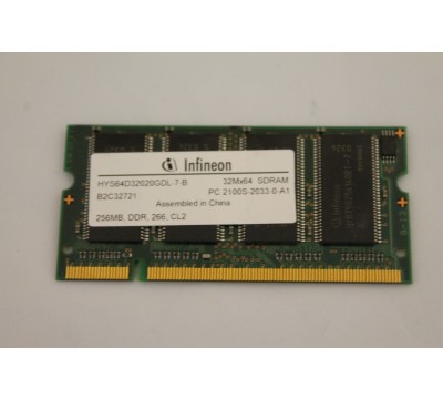 INFINEON LAPTOP MEMORY HYS64D32020GDL-7-B 256MB, DDR, 266MHZ