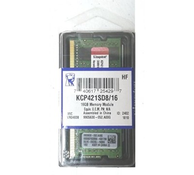 Kingston KCP421SD8/16 (1x16GB) 2133MHz DDR4 SO-DIMM Laptop Memory CL15 1.2V PC4-17000