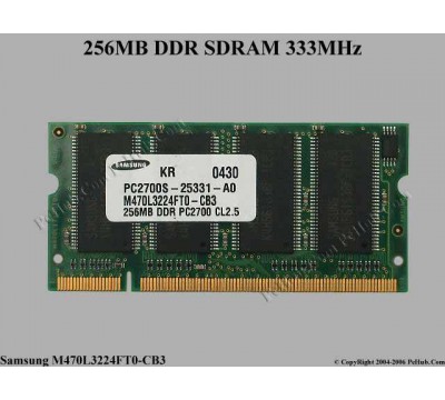 SAMSUNG LAPTOP RAM M470L3224FT0-CB3 256MB DDR PC2700